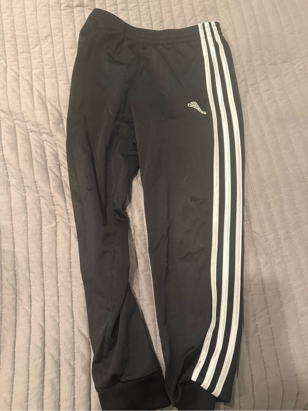 adidas Black Joggers with White Triple Stripes